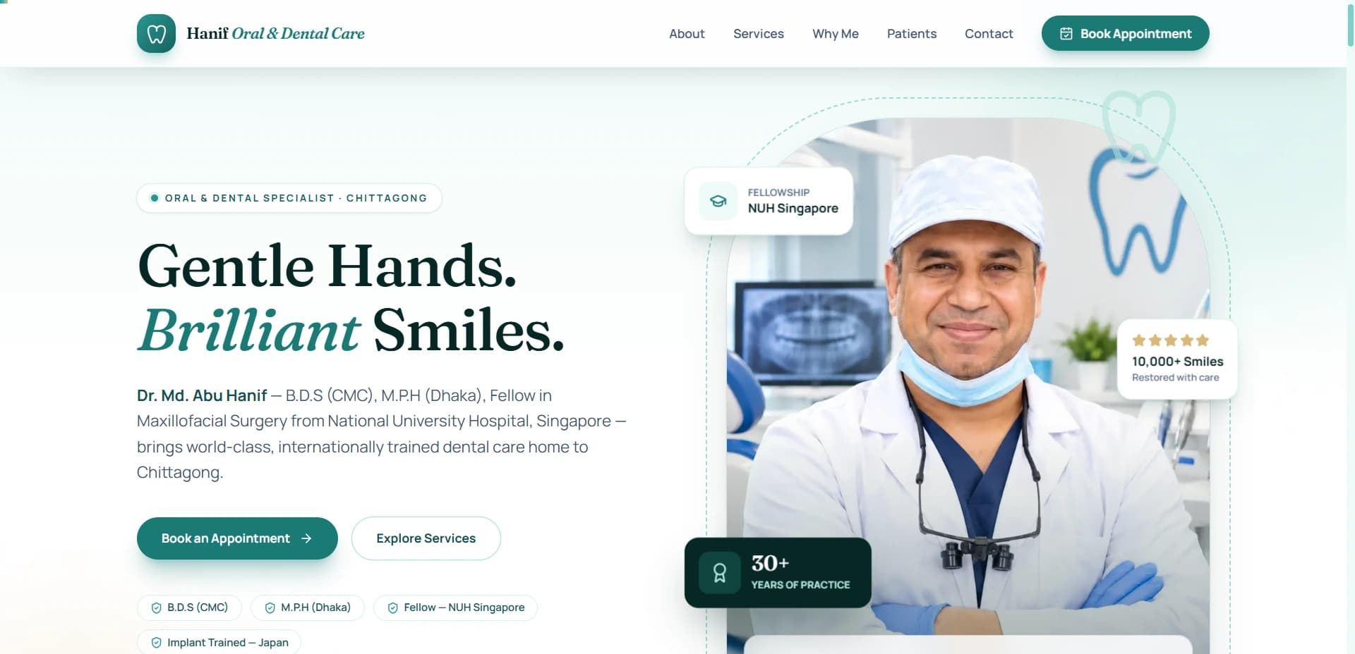 Hanif Dental - Website · Dental clinic